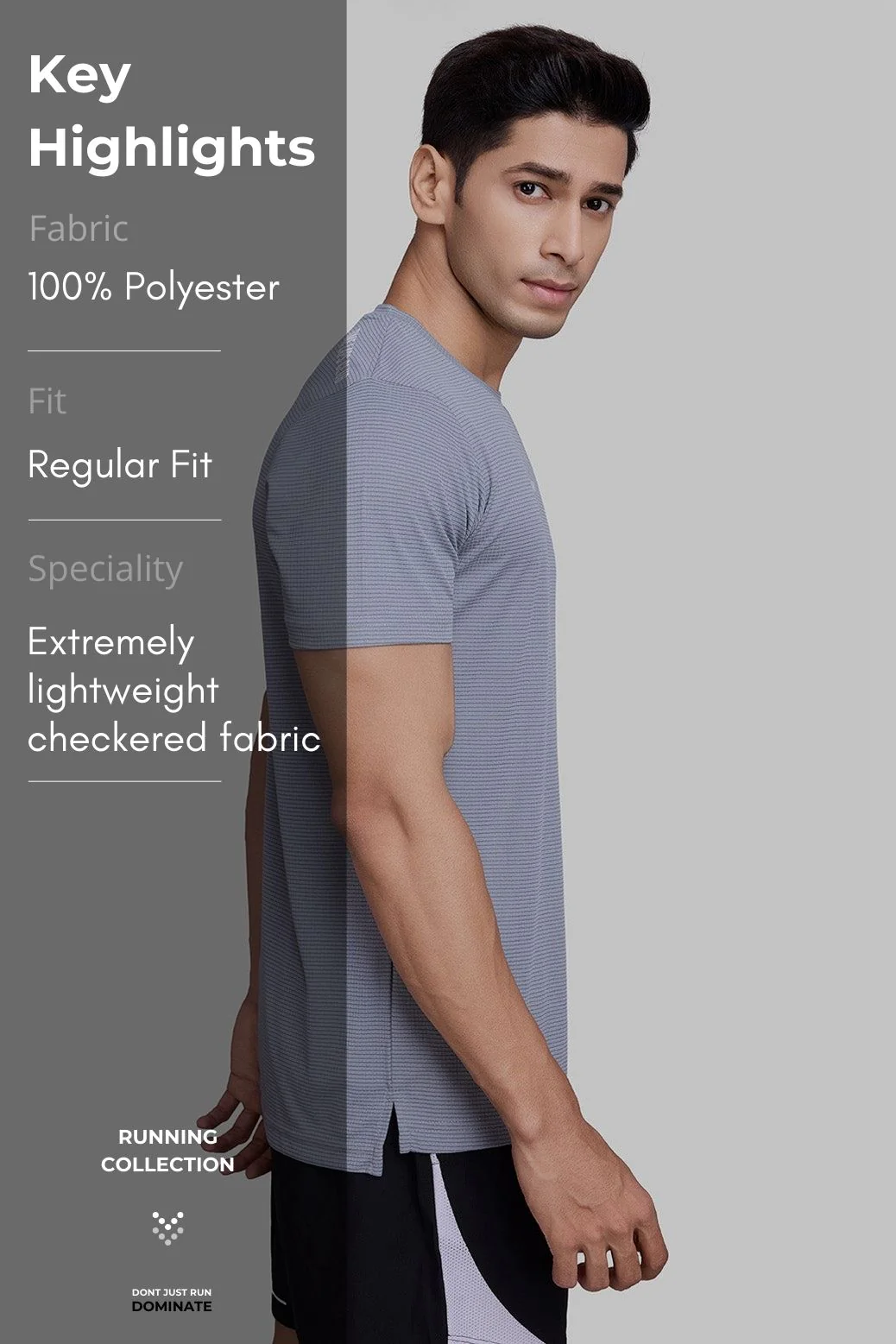 Checks Running T-shirt Ultimate Grey - Image 8