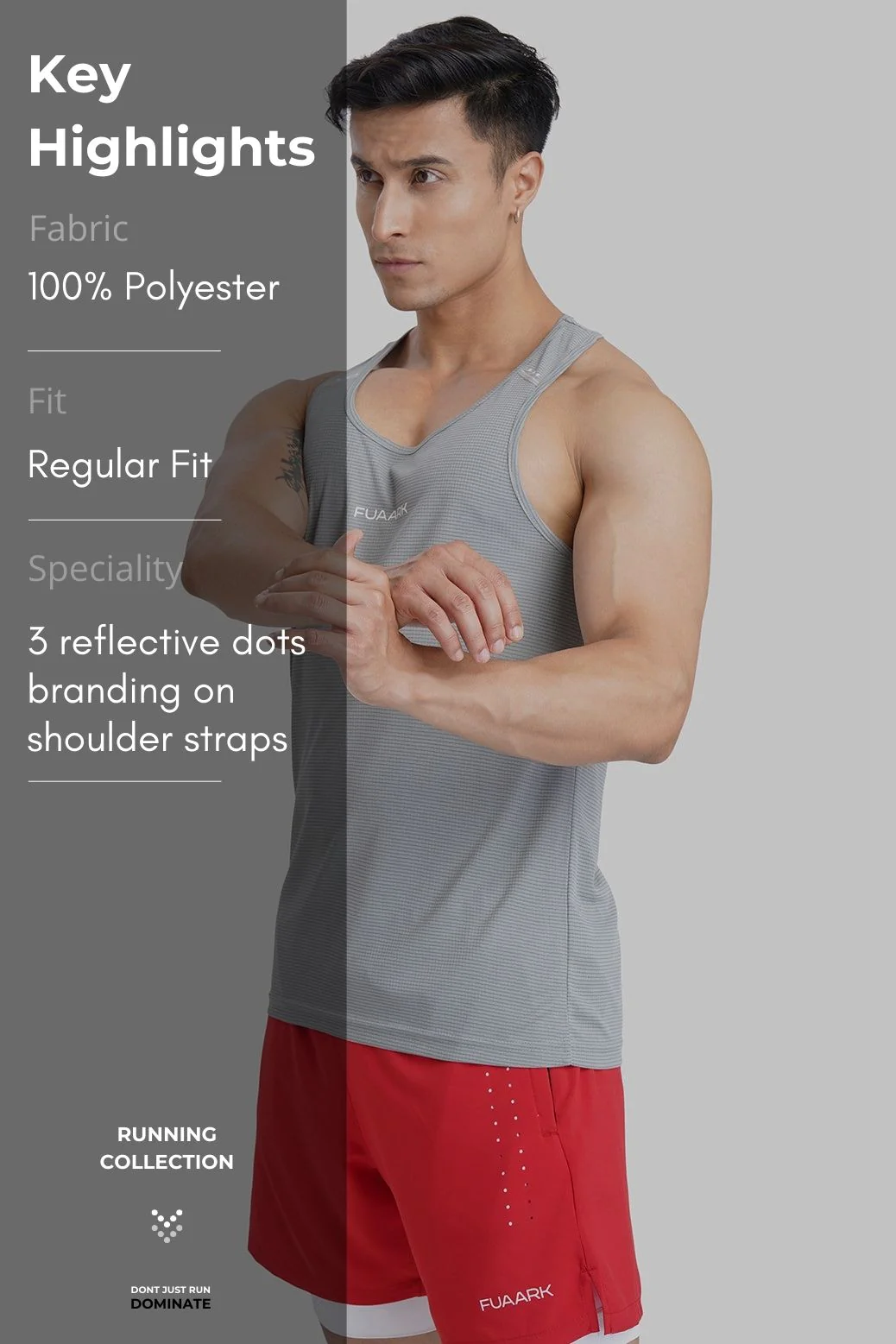 Checks Running Tank Ultimate Grey - Image 7