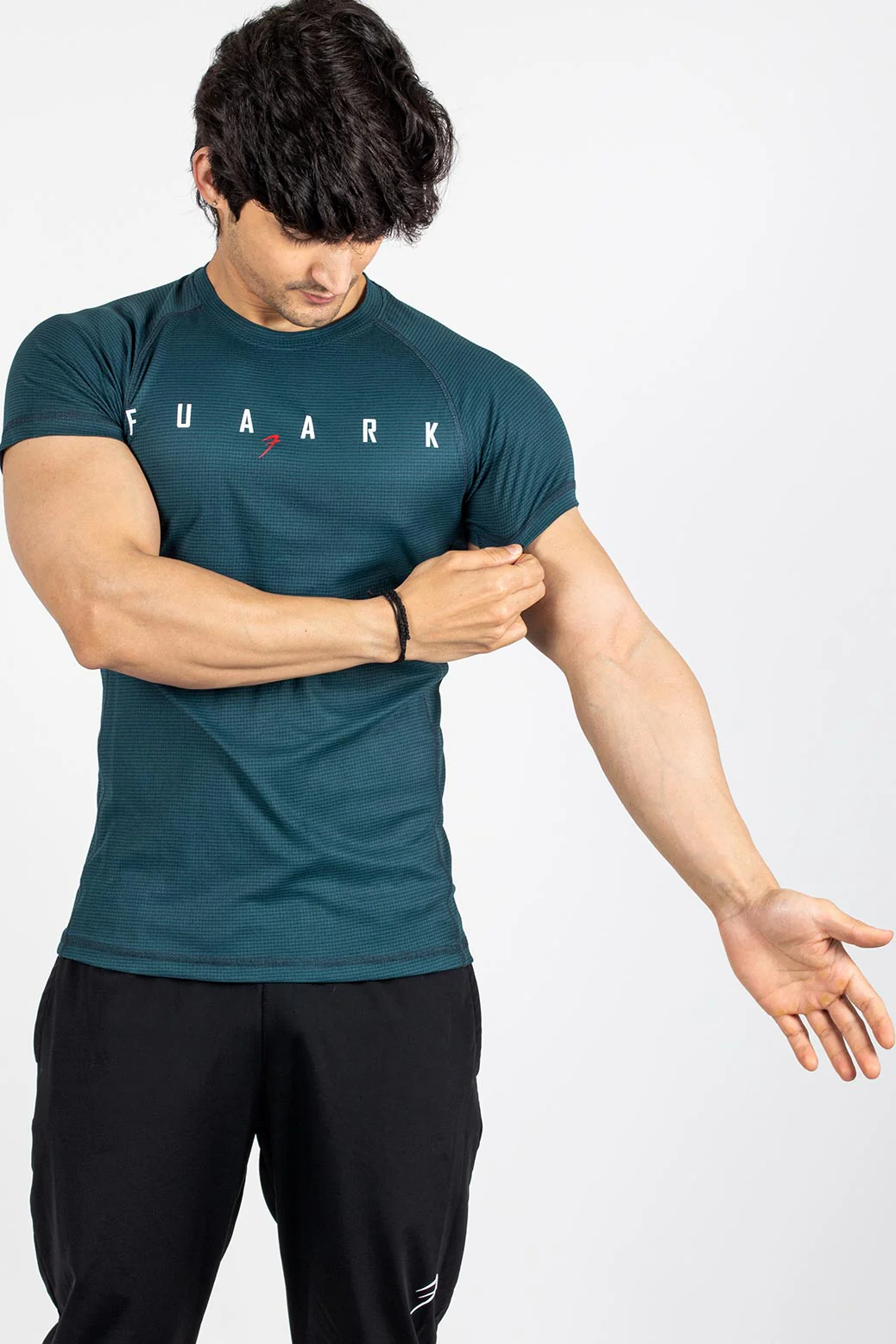 Checks T-shirt Bottle Green - Image 5