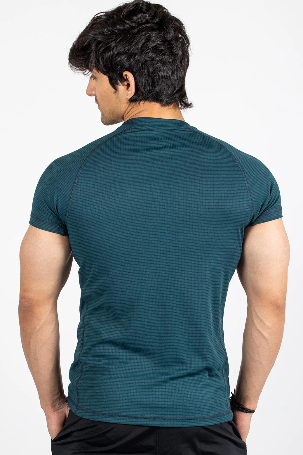 Checks T-shirt Bottle Green - Image 6