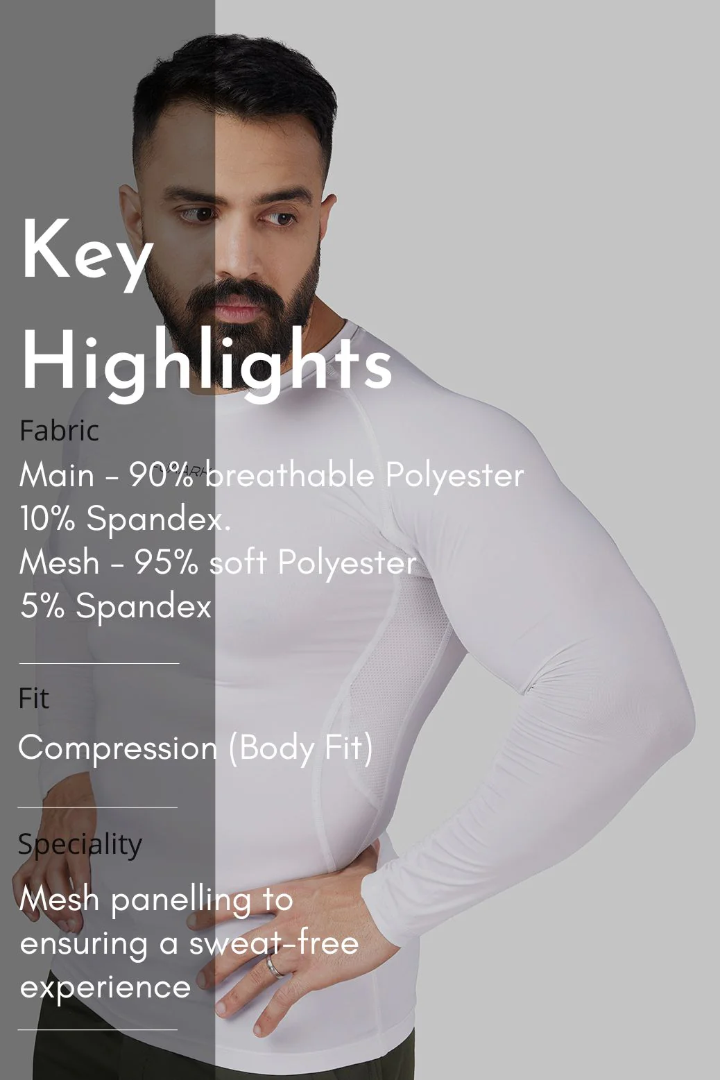 Compression 2.0 Full Sleeves T-shirt White - Image 7