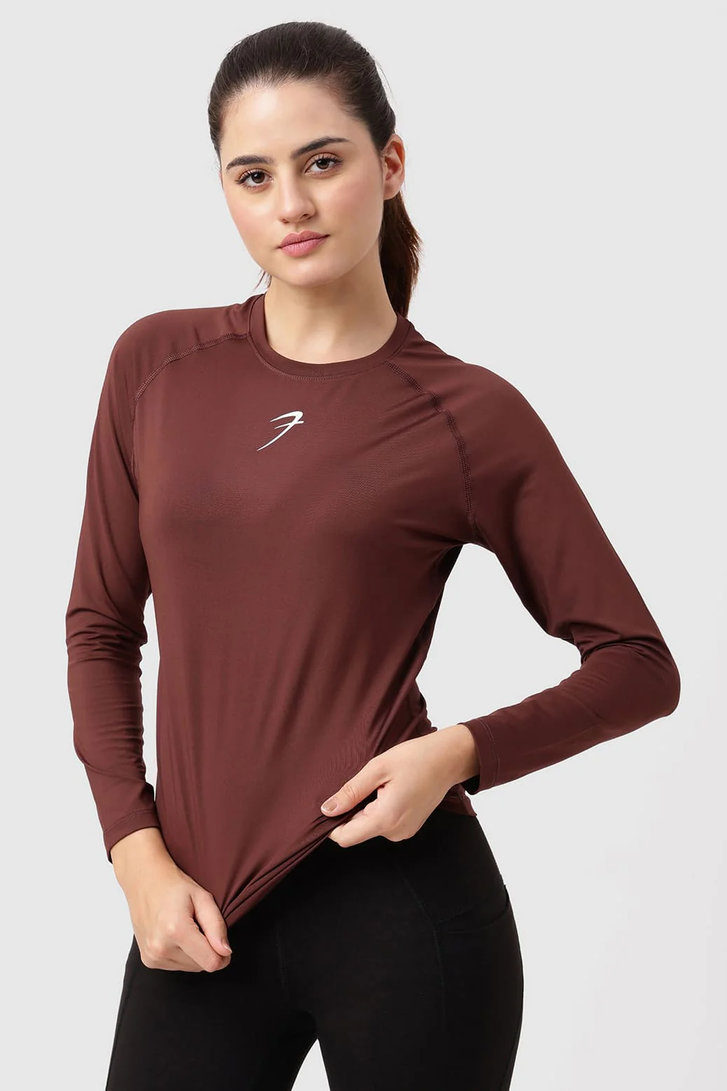 Compression Full T-shirt Brown