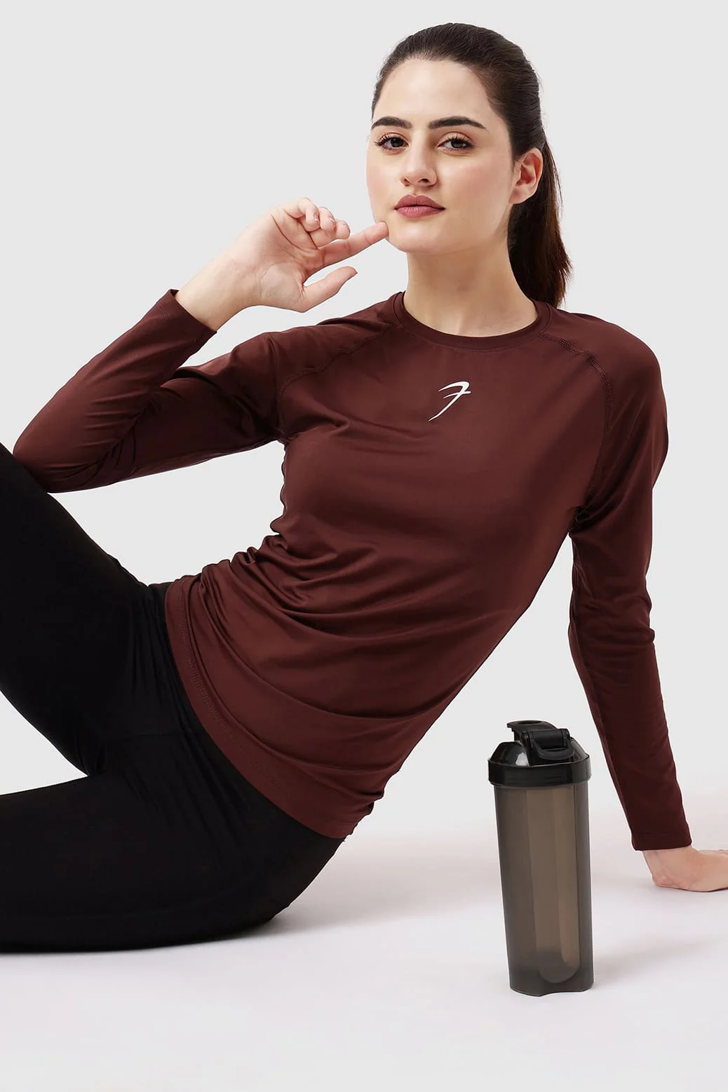 Compression Full T-shirt Brown - Image 2