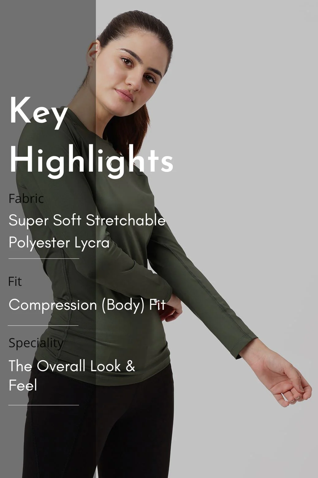 Compression Full T-shirt Olive - Image 7