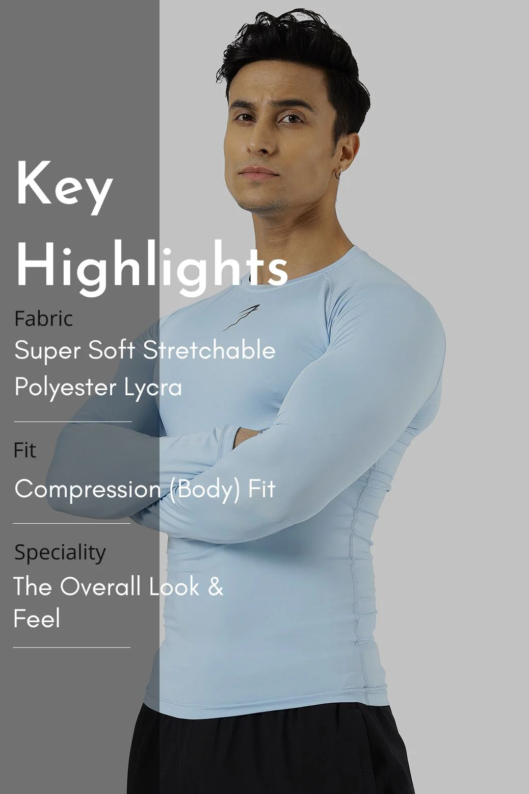 Compression Fullsleeves T-shirt Glacial Blue - Image 7