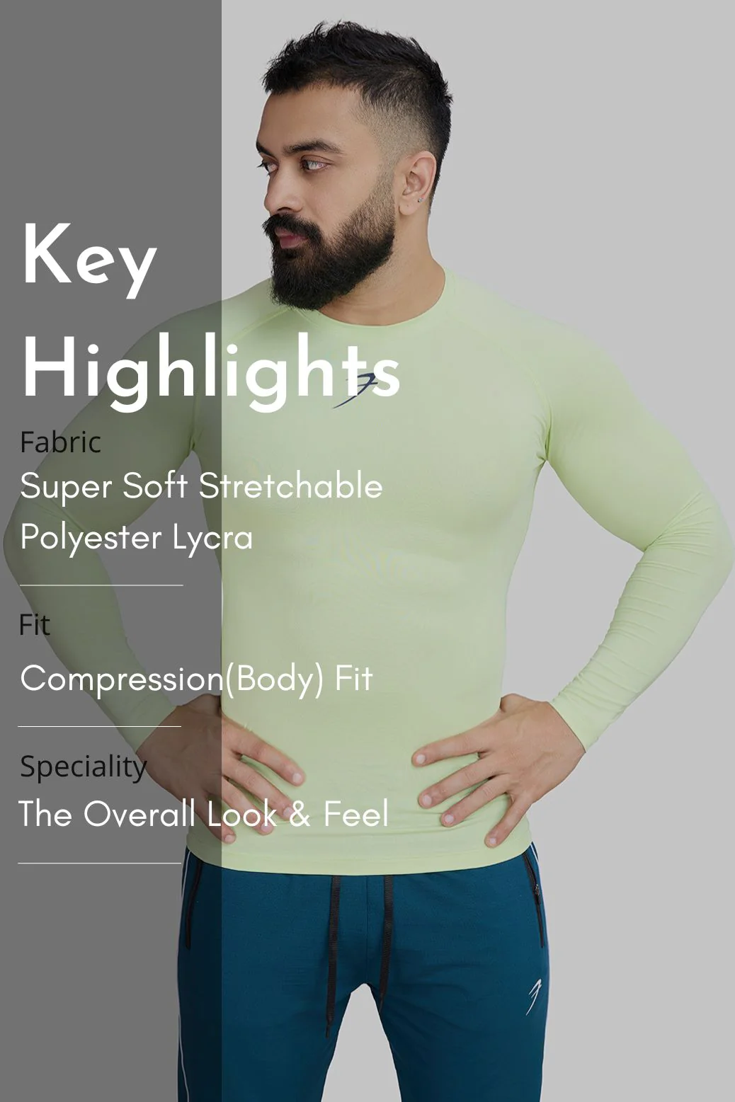 Compression Fullsleeves T-shirt Lime - Image 5