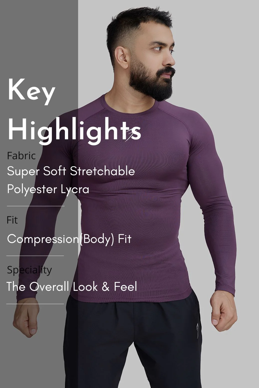 Compression Fullsleeves T-shirt Plum - Image 9
