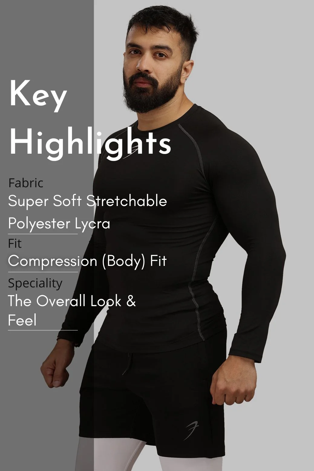 Compression Fullsleeves T-shirt Black - Image 7