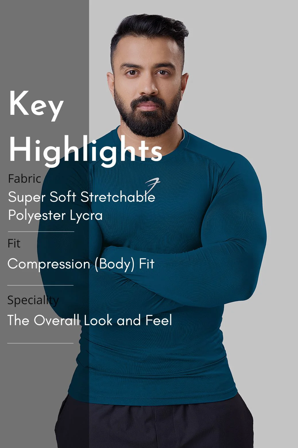 Compression Fullsleeves T-shirt Teal - Image 7
