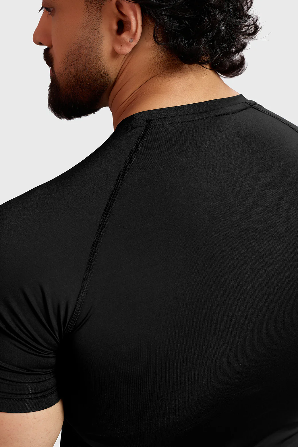 Compression T-shirt Black/ Blue Logo - Image 5