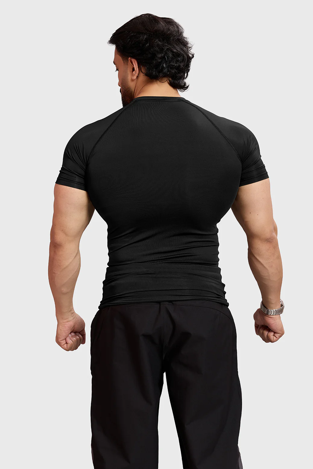 Compression T-shirt Black/ Blue Logo - Image 7