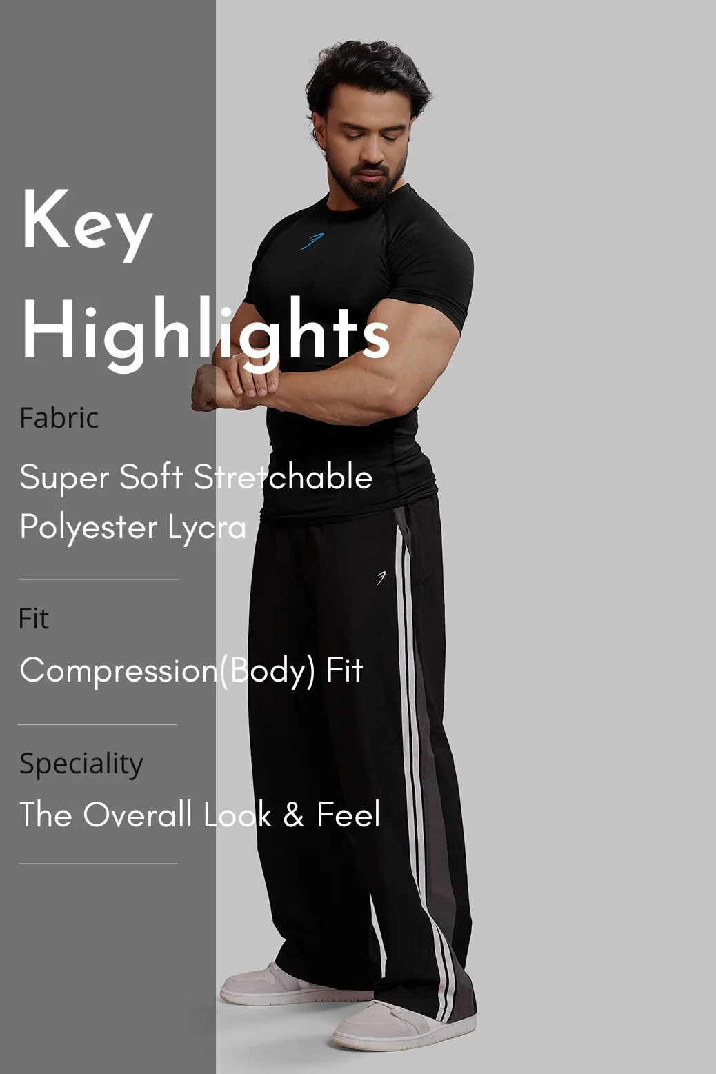Compression T-shirt Black/ Blue Logo - Image 9