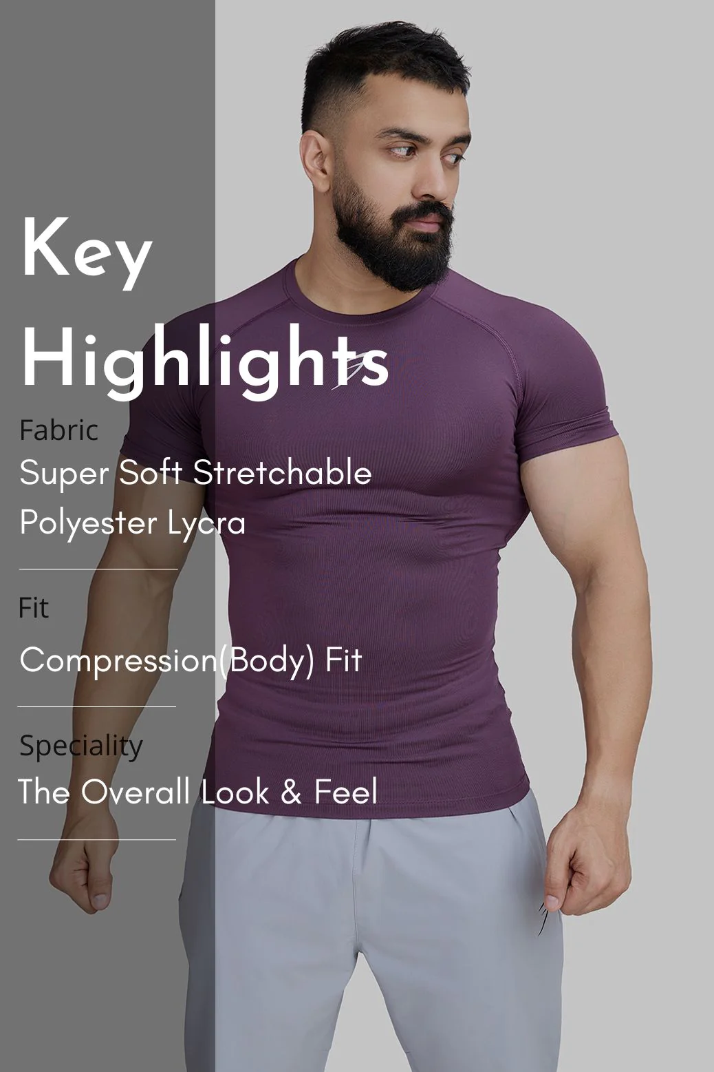 Compression T-shirt Plum - Image 8