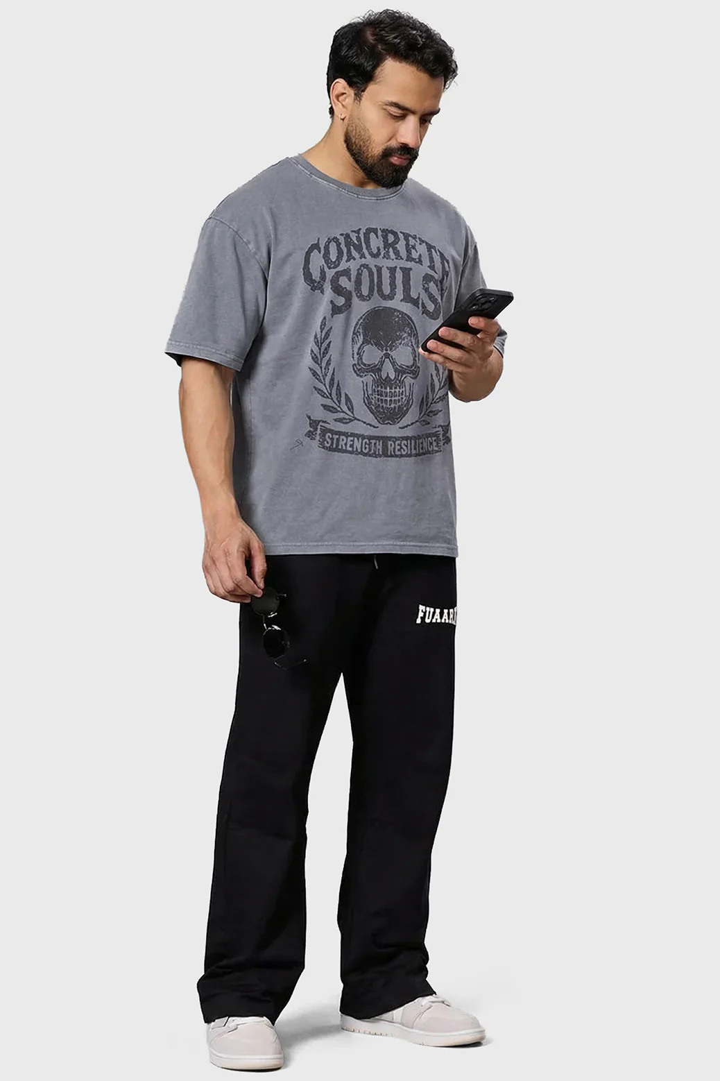 Concrete Soul Washed Oversized T-shirt Light Grey - Image 2