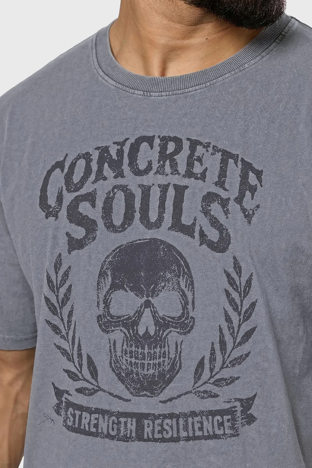 Concrete Soul Washed Oversized T-shirt Light Grey - Image 3