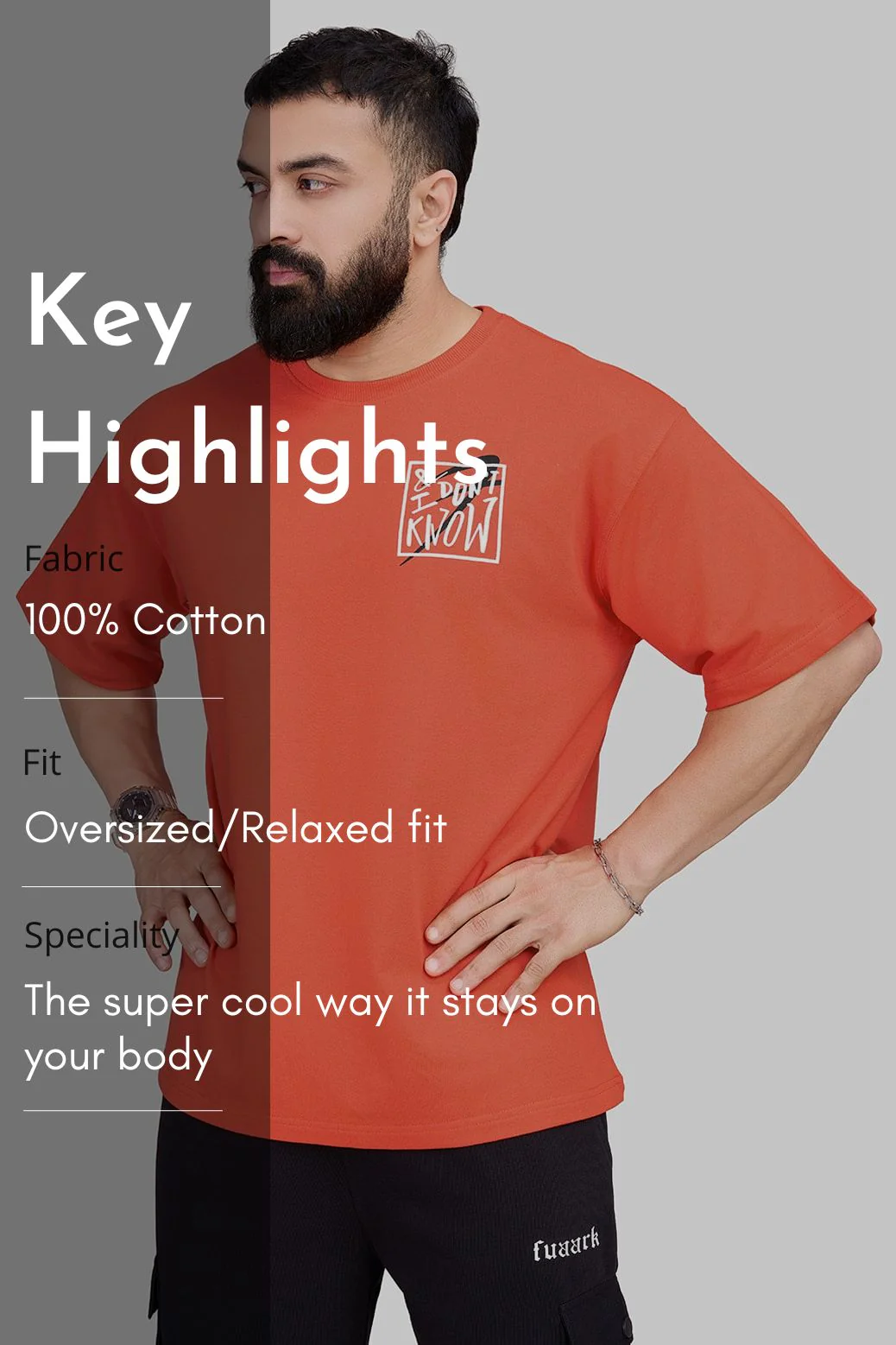Dapper Oversized T-shirt Orange - Image 9