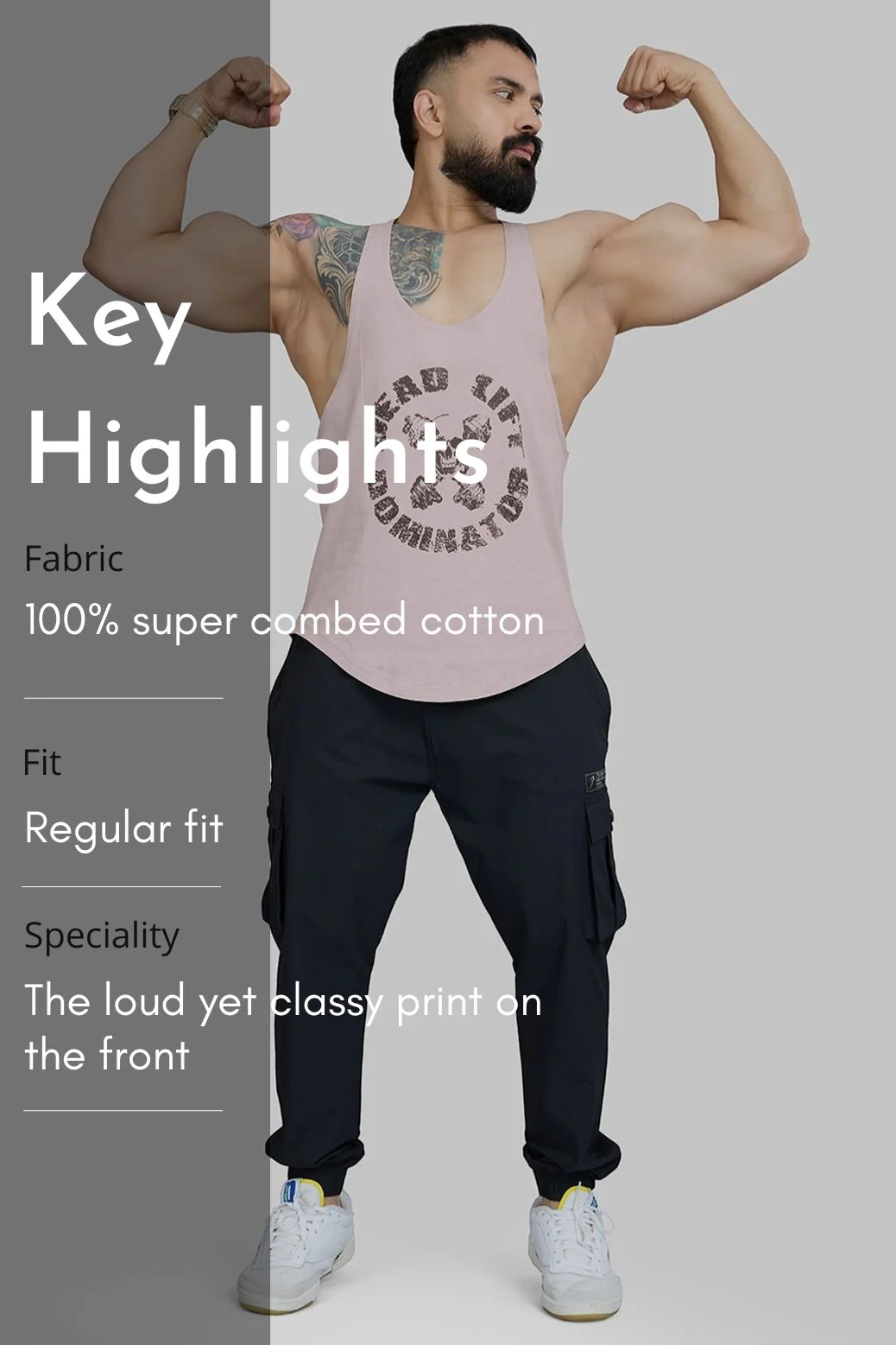 DeadLift Stringer Beige - Image 7