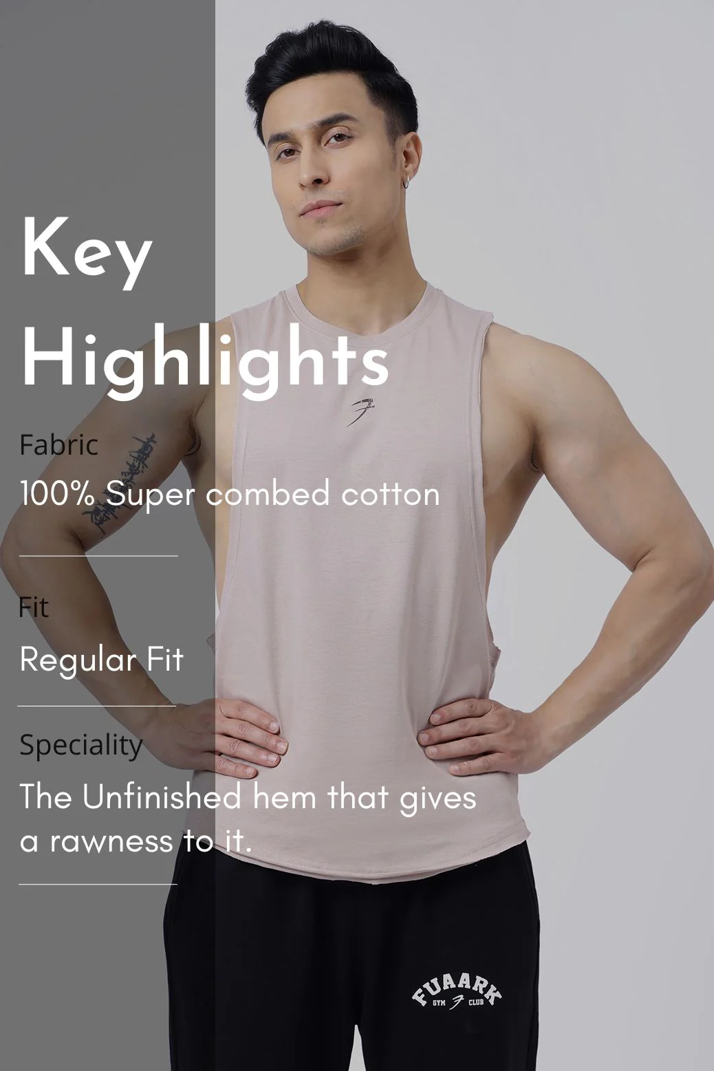 Drift Deep Arm Tank Beige - Image 7
