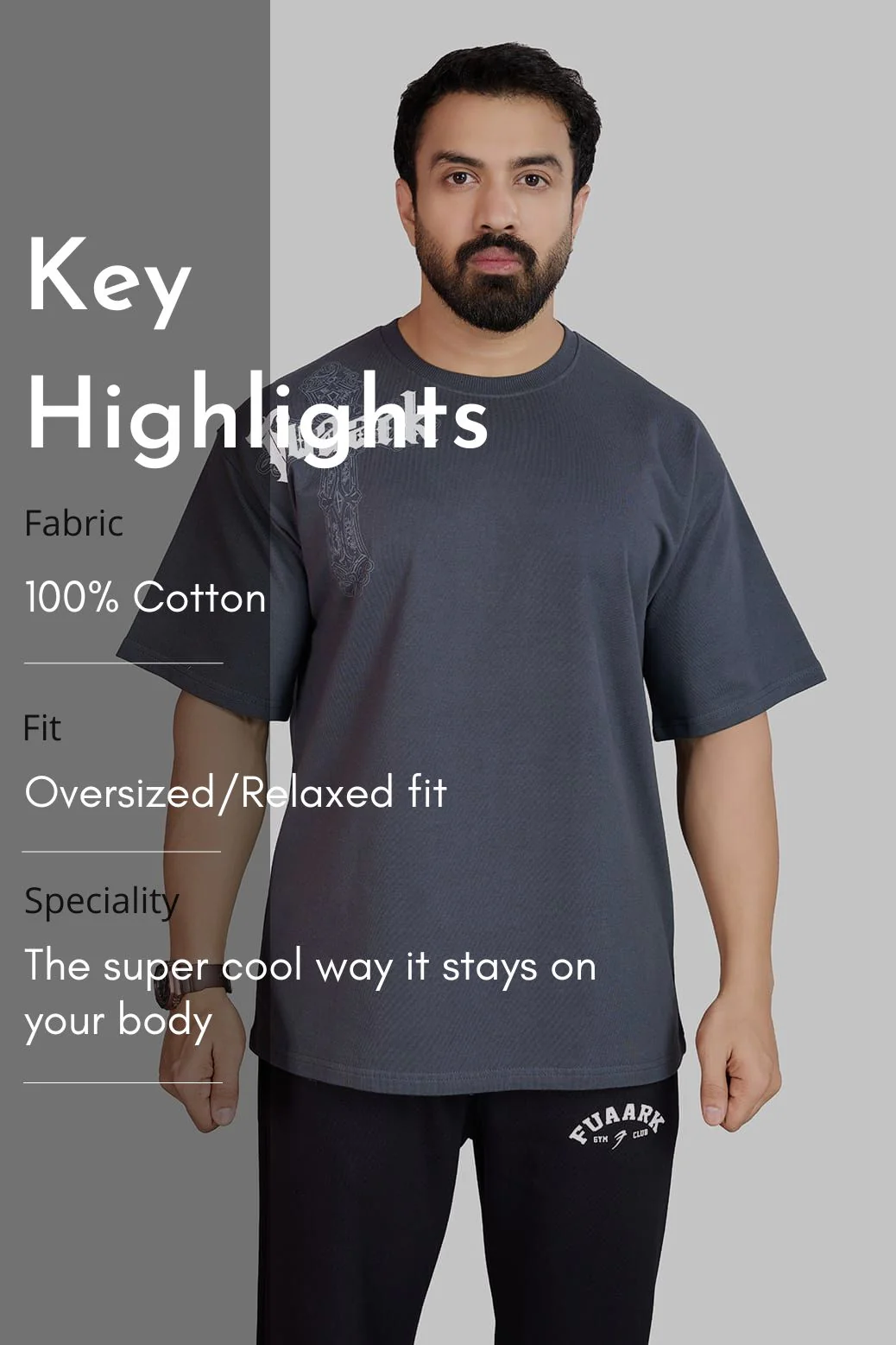 Eagle Oversized T-shirt Dark Grey - Image 8