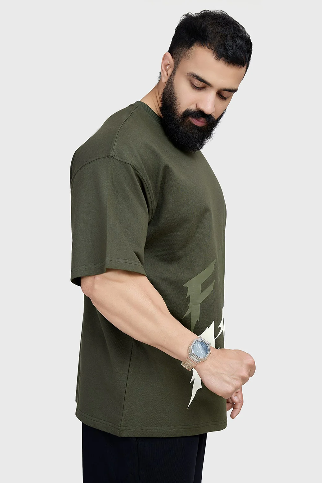 Edge Oversized T-shirt Olive - Image 5