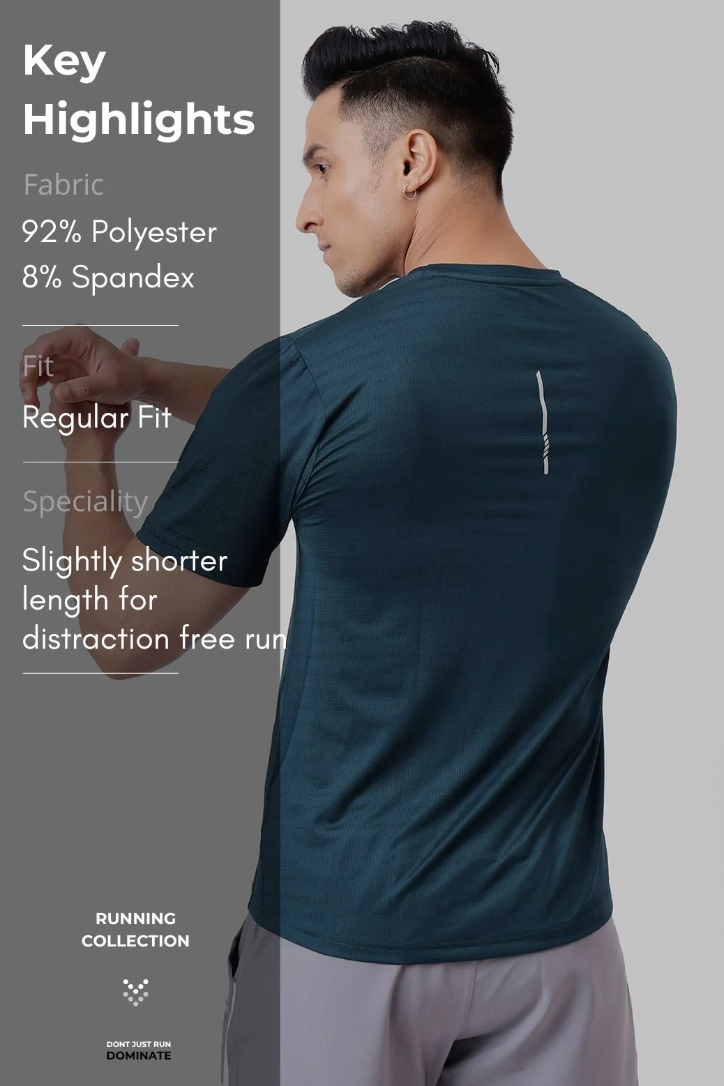 Ember Running T-shirt Bottle Green - Image 7
