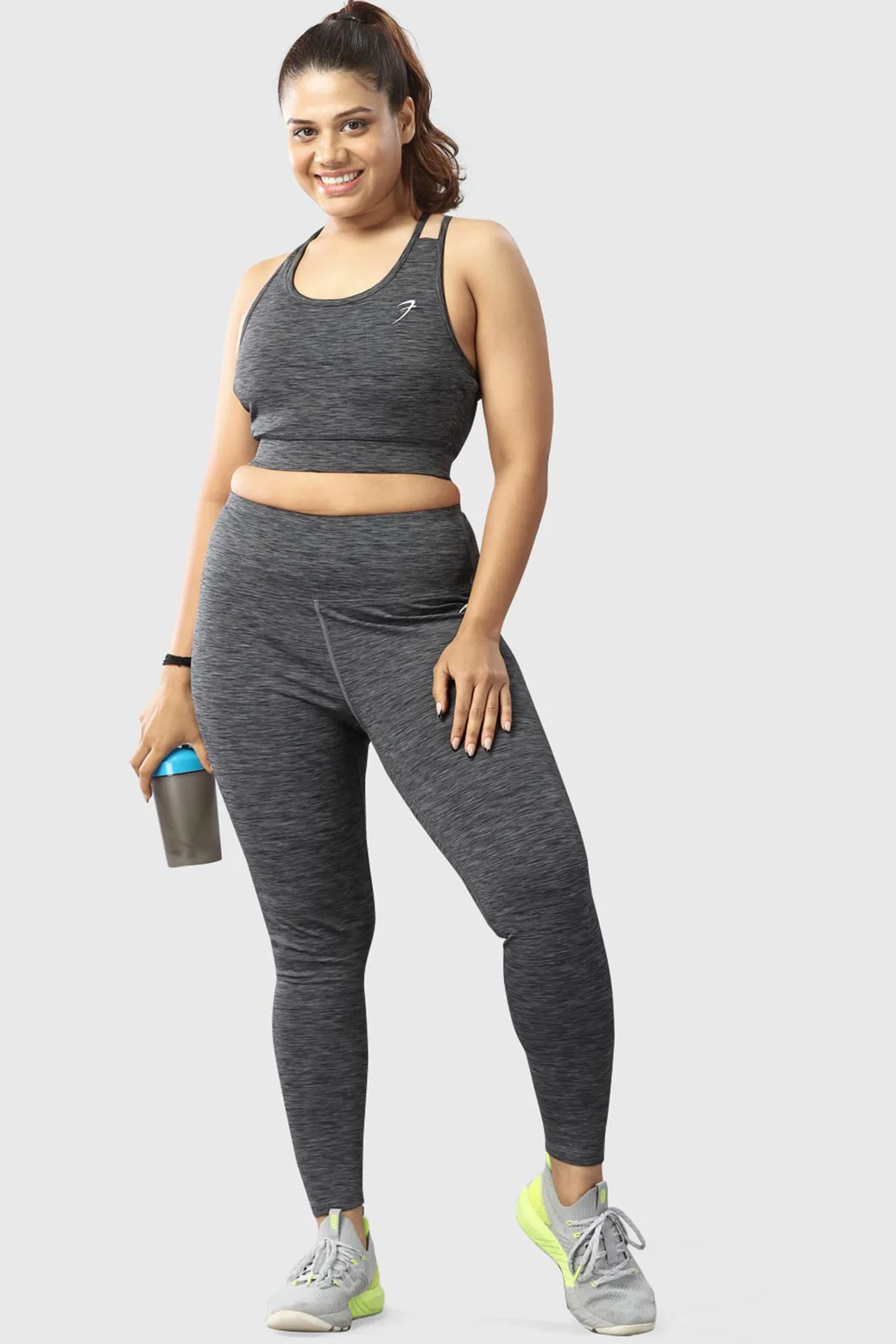 Essential Melange Leggings Grey - Image 3