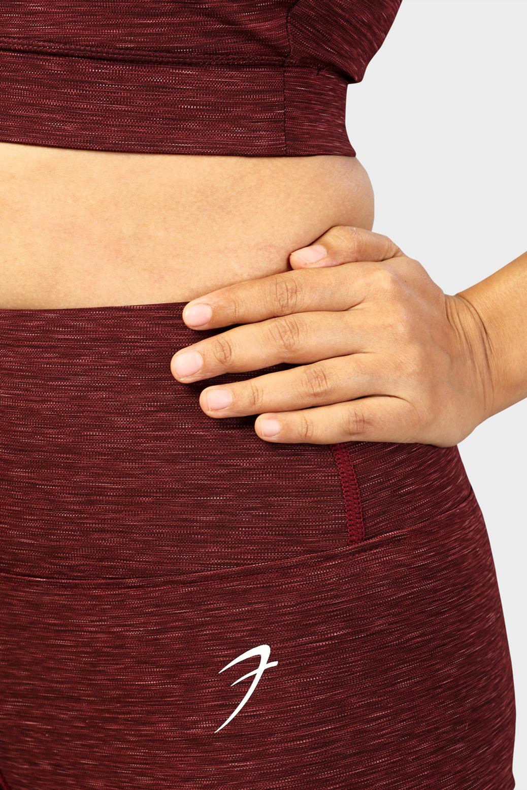 Essential Melange Leggings Maroon - Image 2