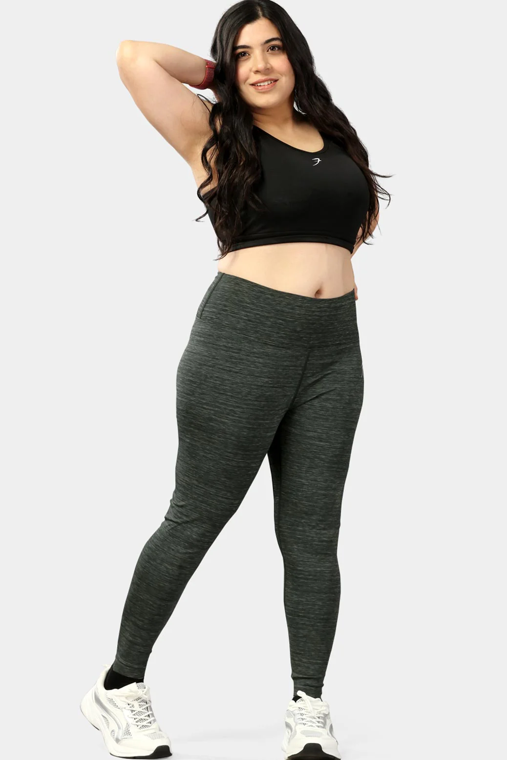 Essential Melange Leggings Olive - Image 2