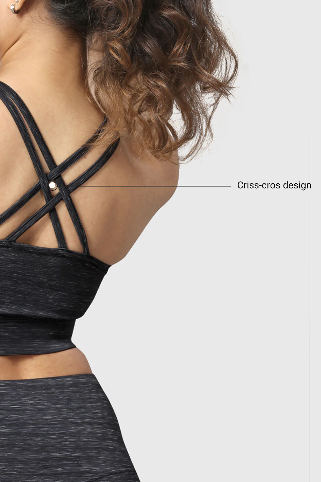 Essential Melange Sports Bra Black - Image 6