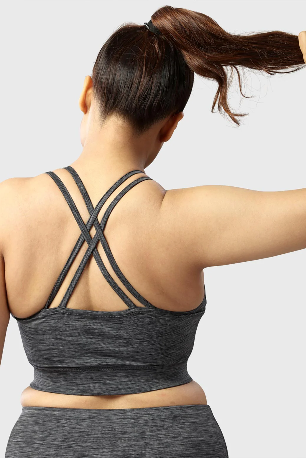 Essential Melange Sports Bra Grey - Image 3