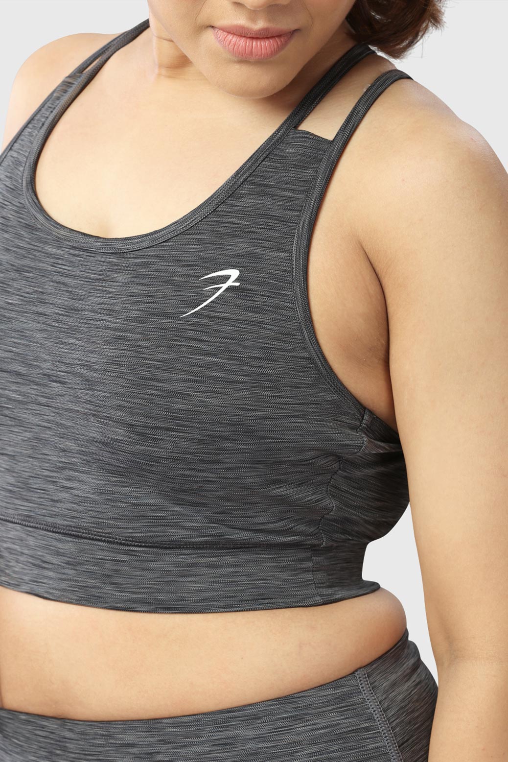 Essential Melange Sports Bra Grey - Image 4