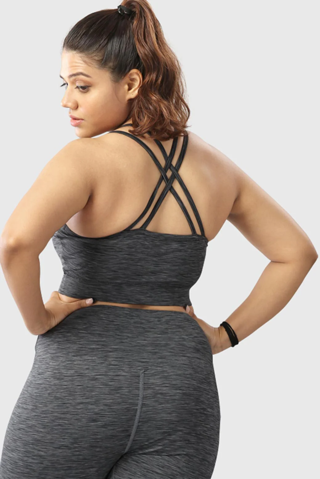 Essential Melange Sports Bra Grey - Image 5