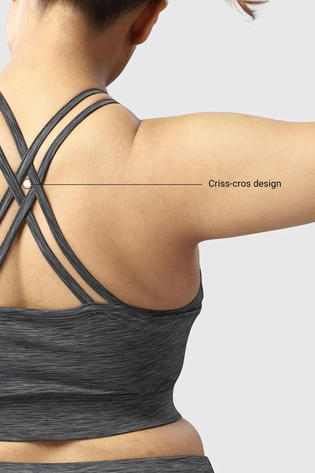 Essential Melange Sports Bra Grey - Image 6