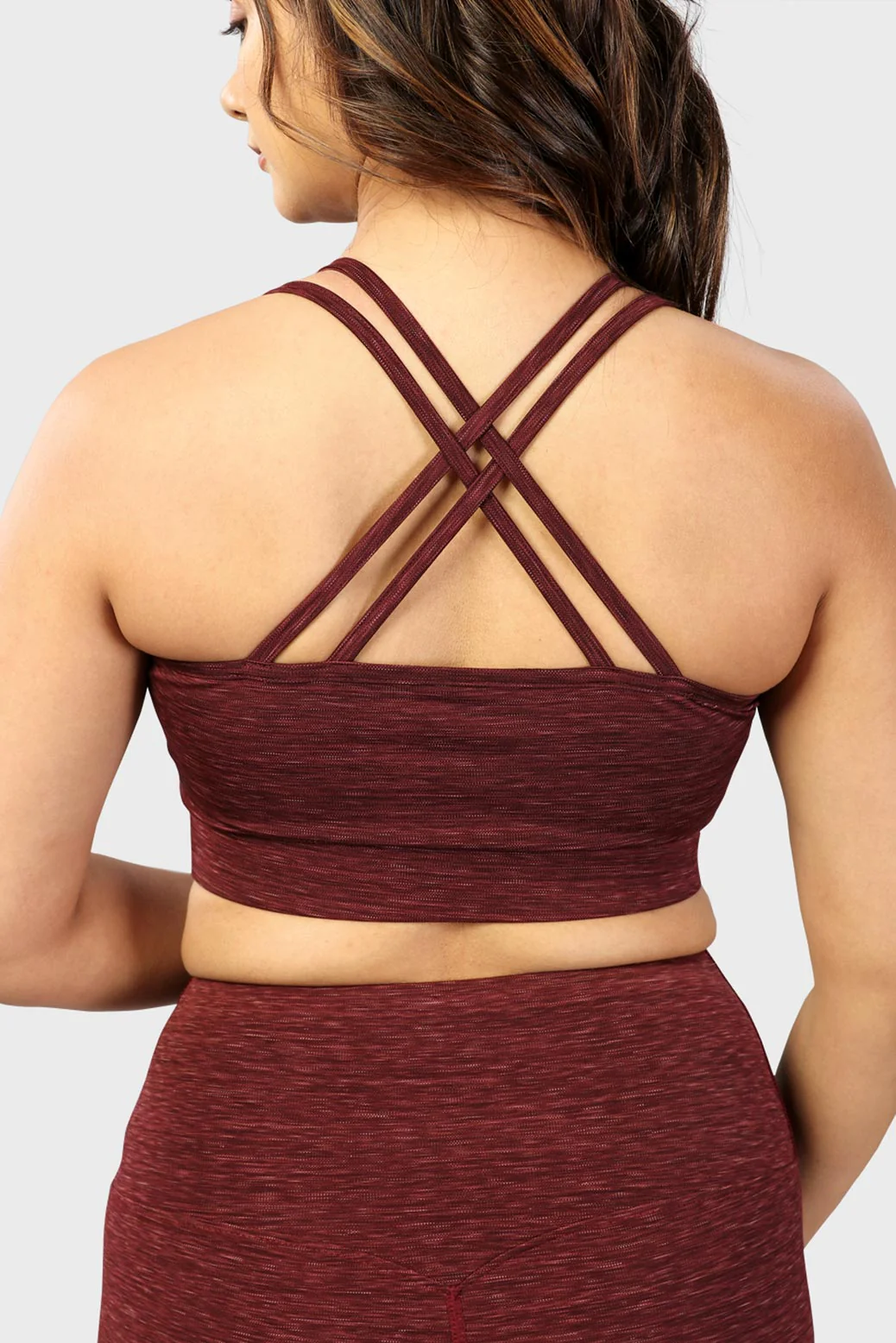 Essential Melange Sports Bra Maroon - Image 3