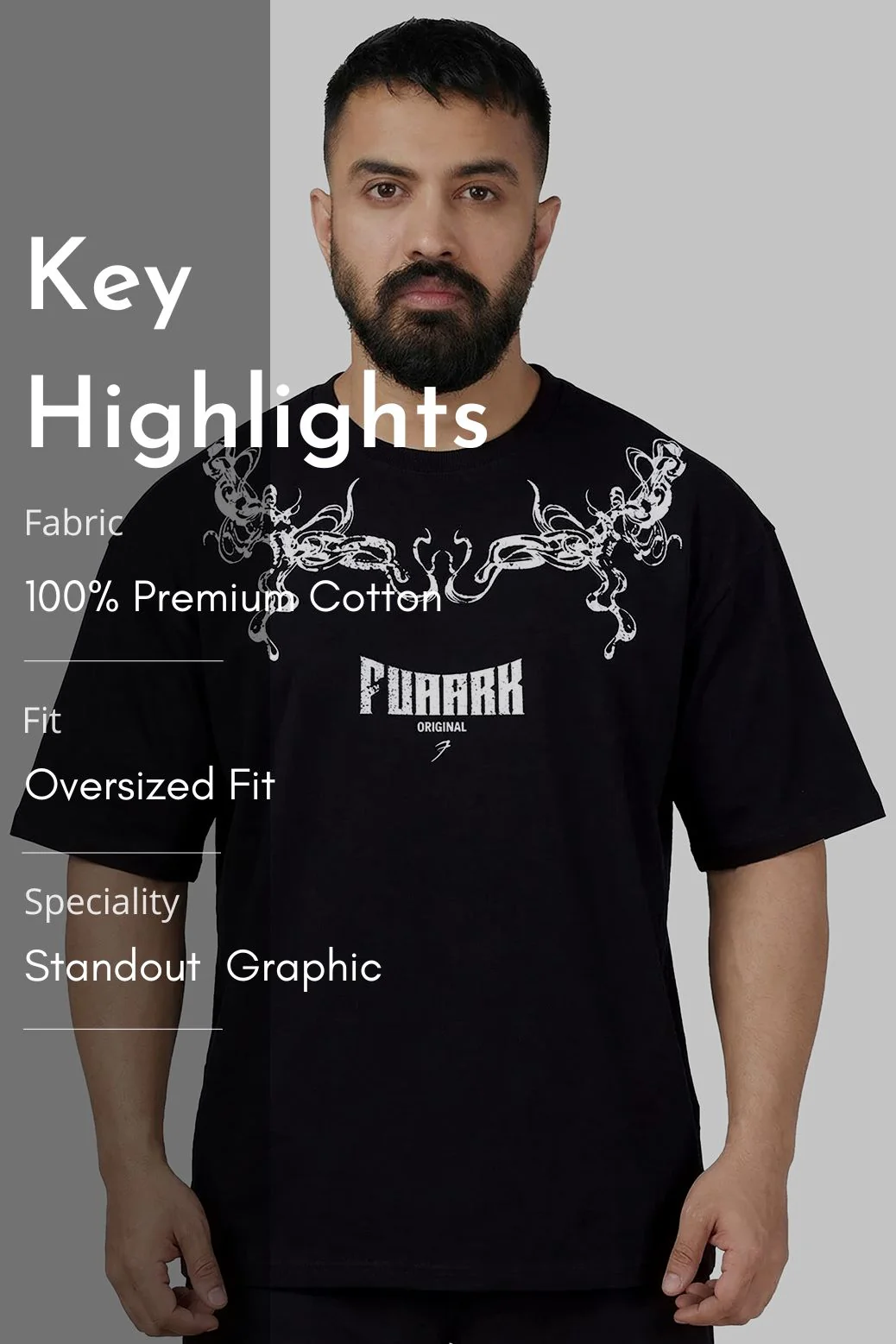 Fuaark Original Oversized T-shirt Black - Image 7