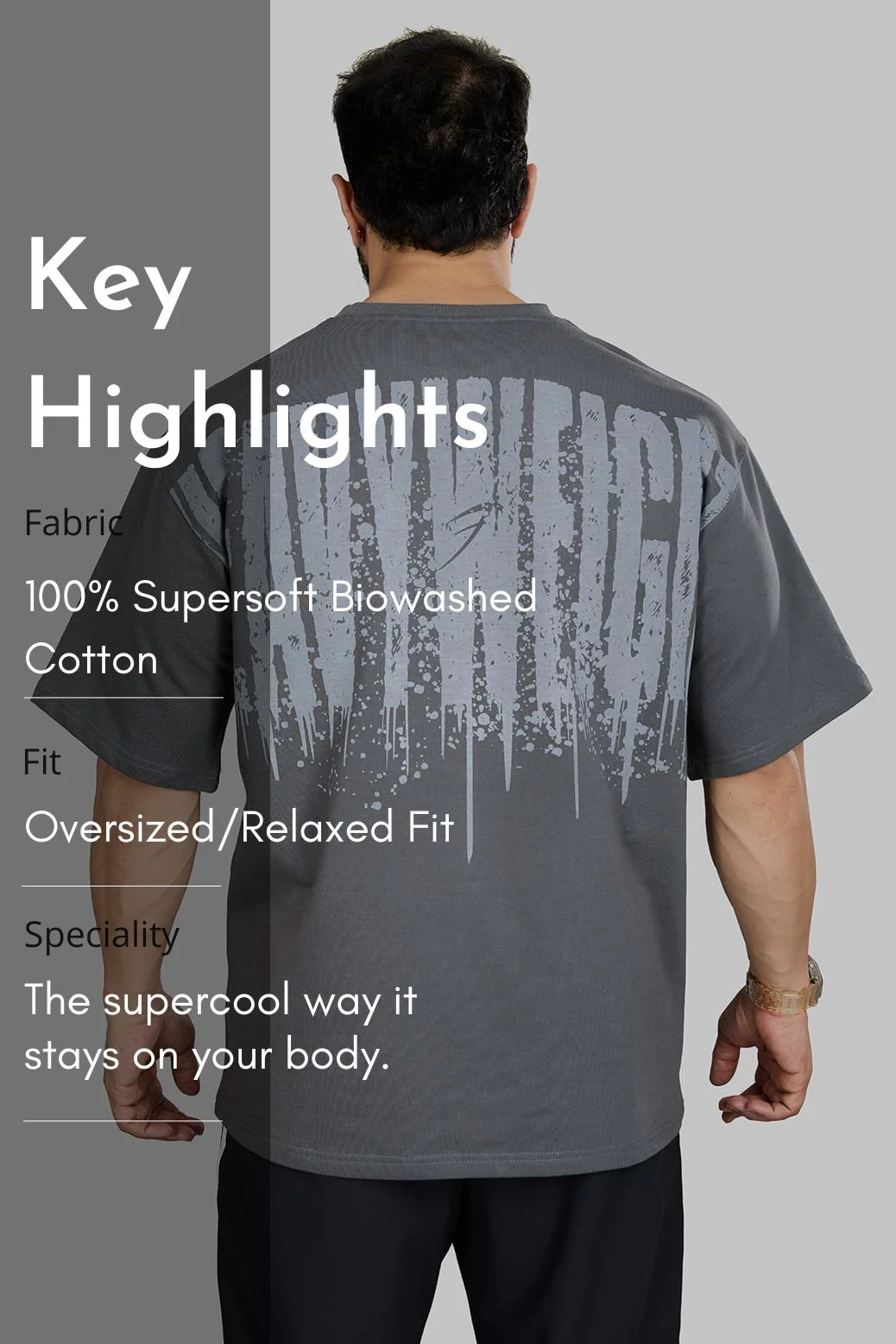 Heavyweight Oversized T-shirt Grey - Image 6