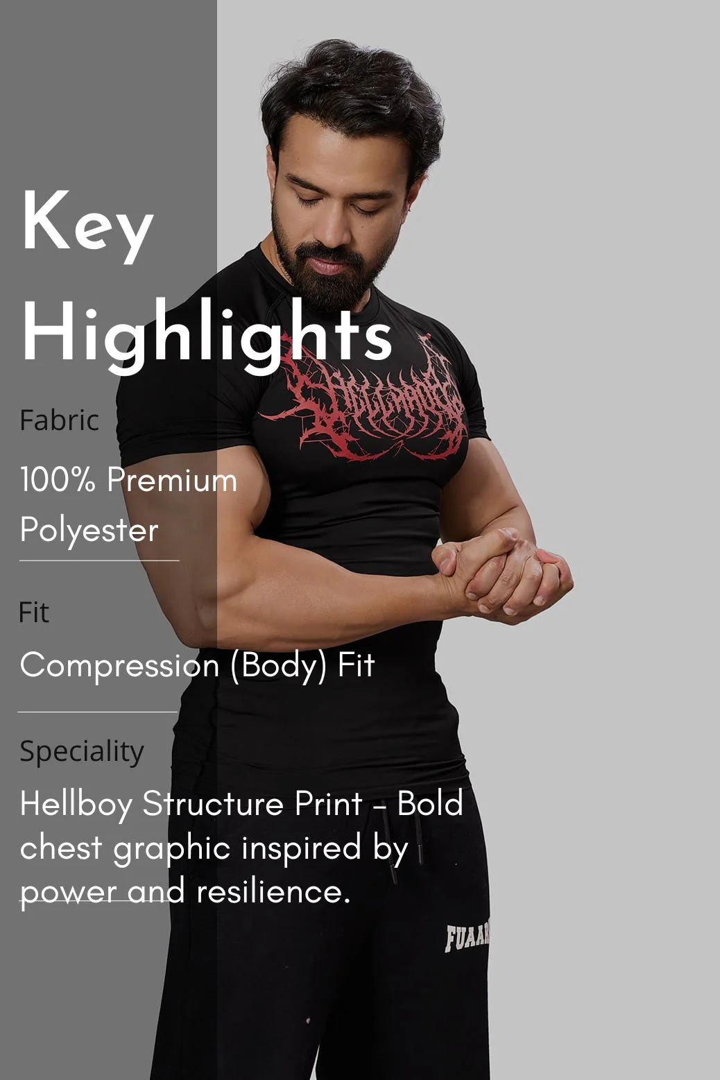 Hellborn Compression T-shirt Black/Red - Image 8