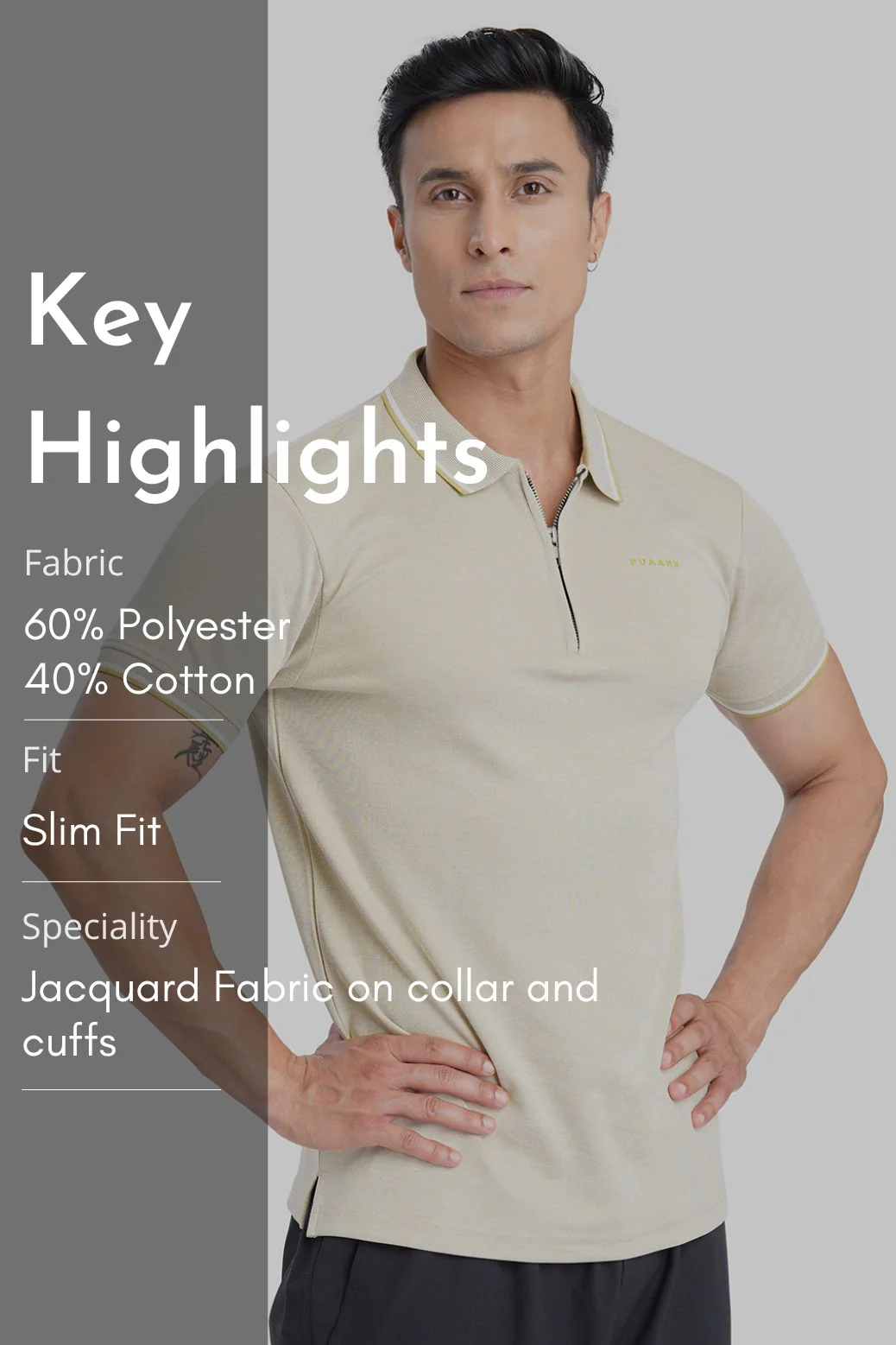 Heritage Polo T-shirt Beige - Image 7
