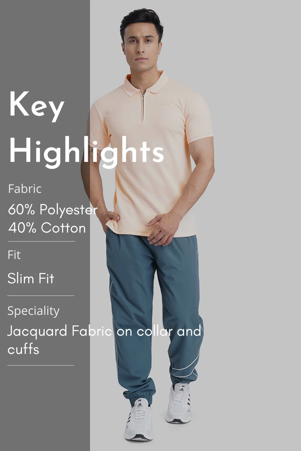 Heritage Polo T-shirt Peach - Image 7