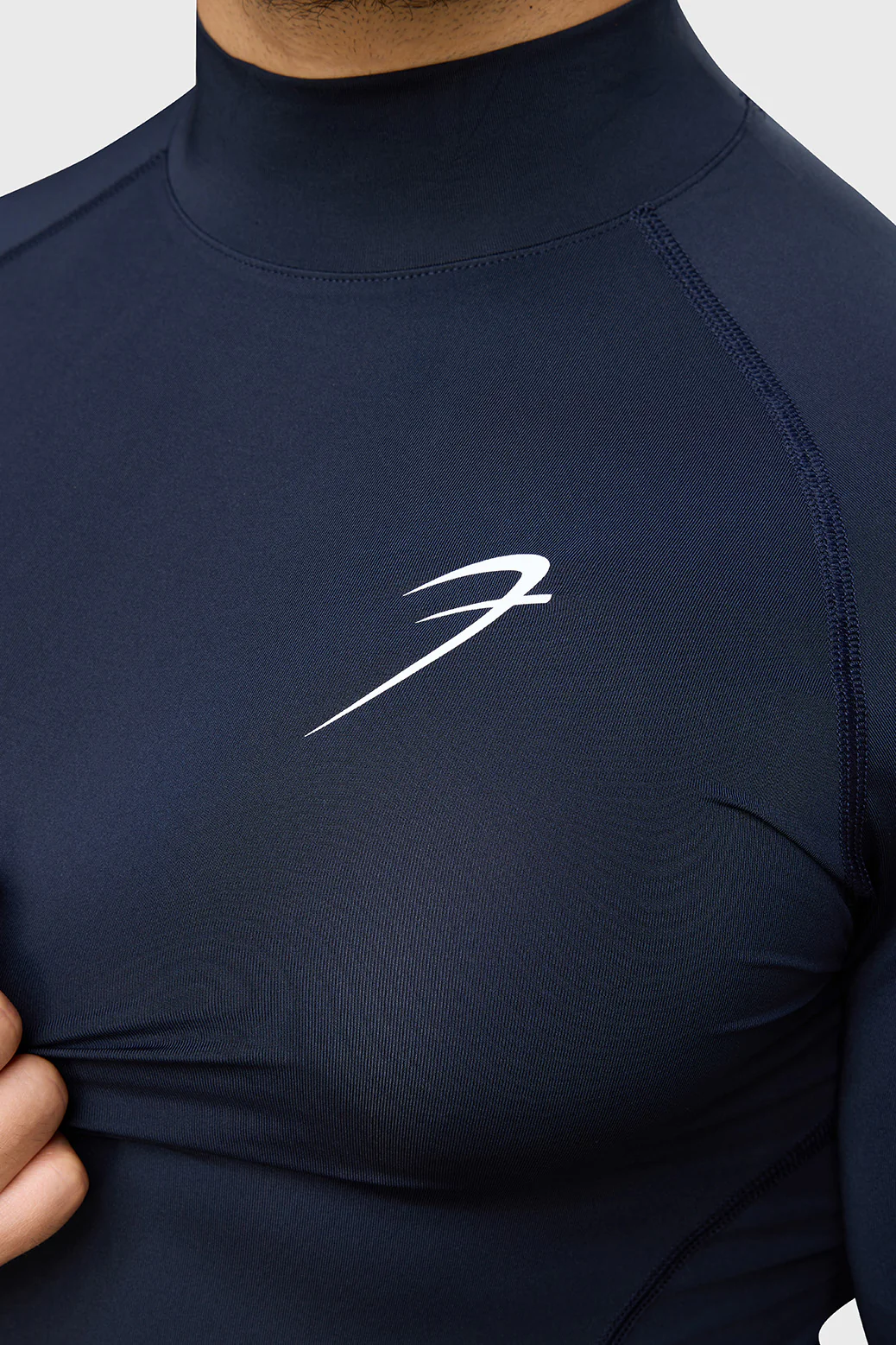 High Neck Compression Full Sleeves T-shirt Navy - Image 4