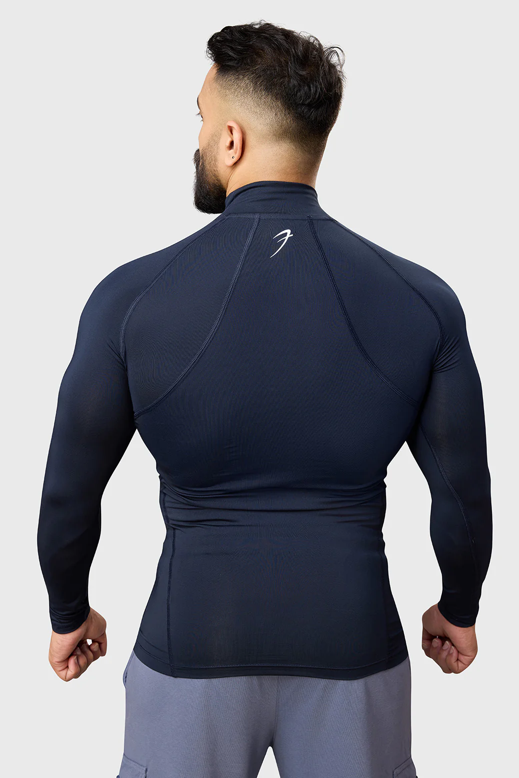 High Neck Compression Full Sleeves T-shirt Navy - Image 7