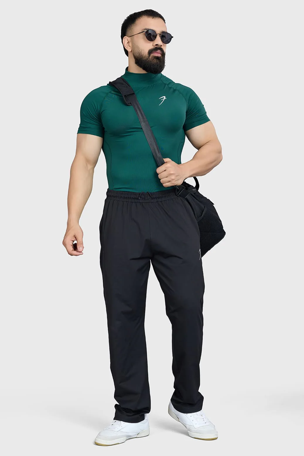 High Neck Compression T-shirt Emerald - Image 2
