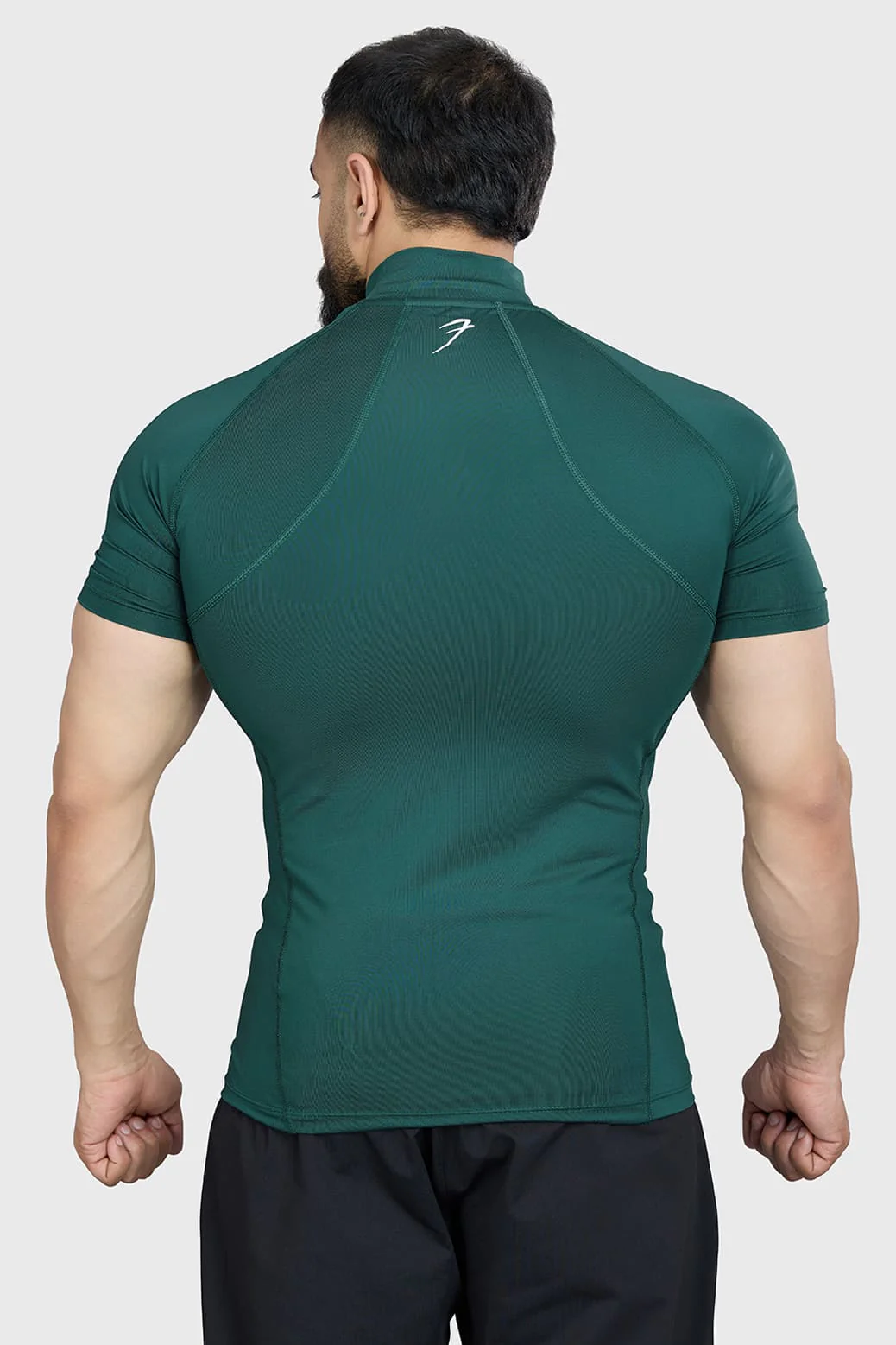 High Neck Compression T-shirt Emerald - Image 6