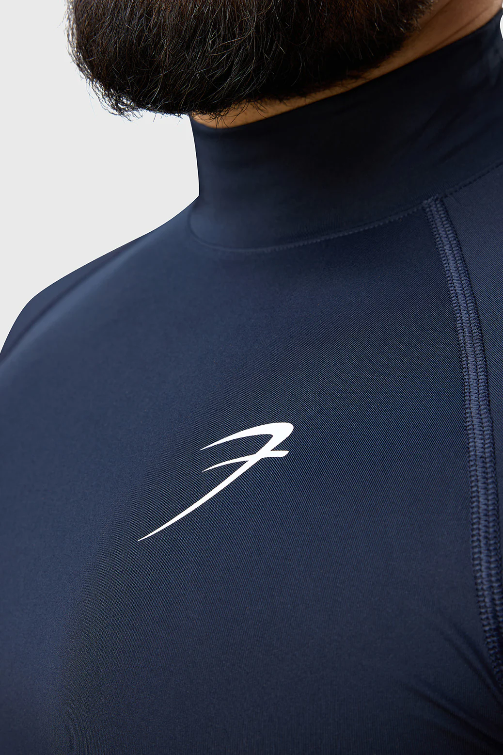 High Neck Compression T-shirt Navy - Image 4