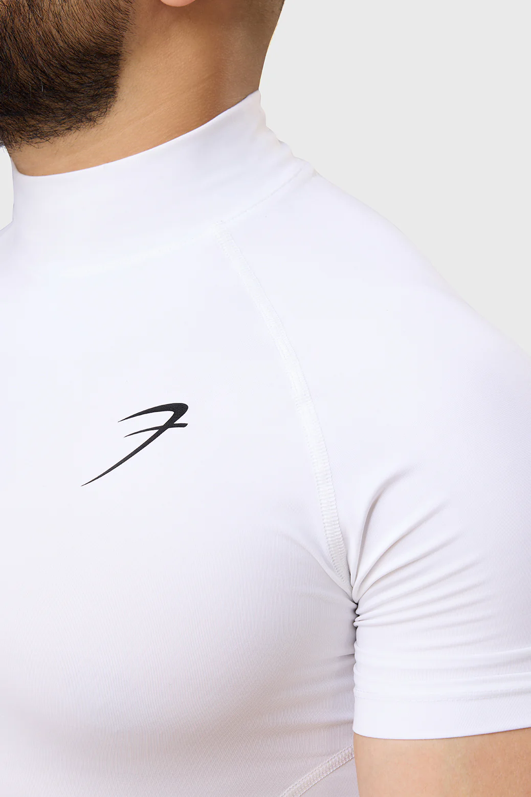 High Neck Compression T-shirt White - Image 4
