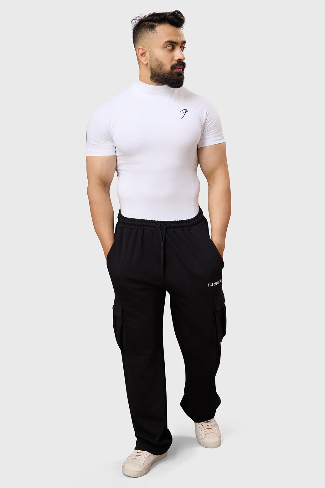 High Neck Compression T-shirt White - Image 5