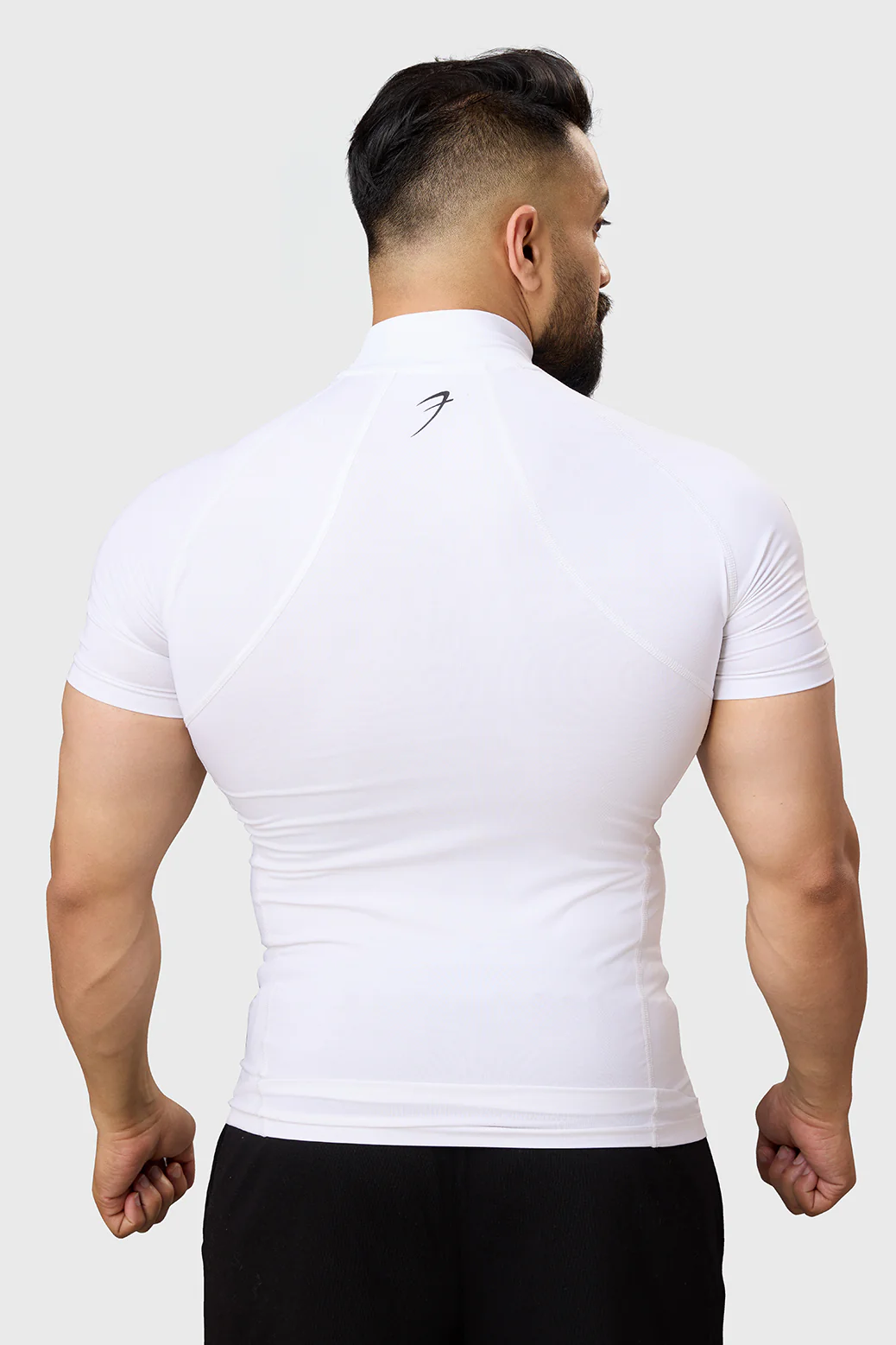 High Neck Compression T-shirt White - Image 6