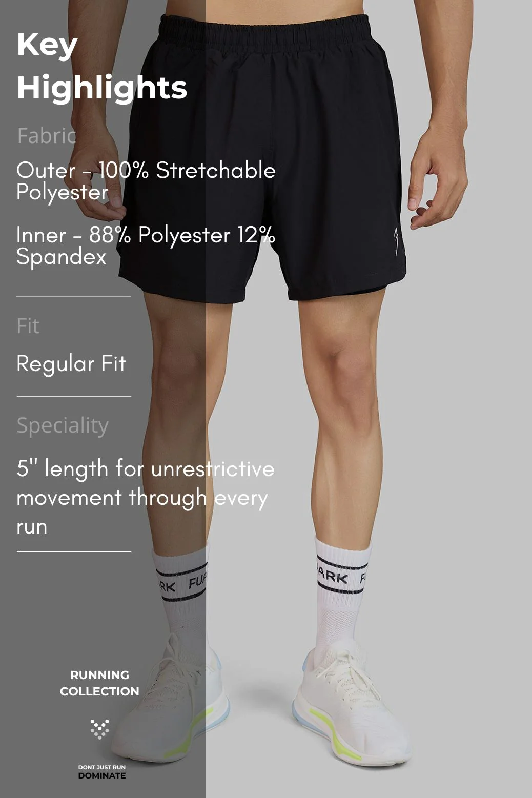 Hyper 5" Running Shorts Black - Image 8