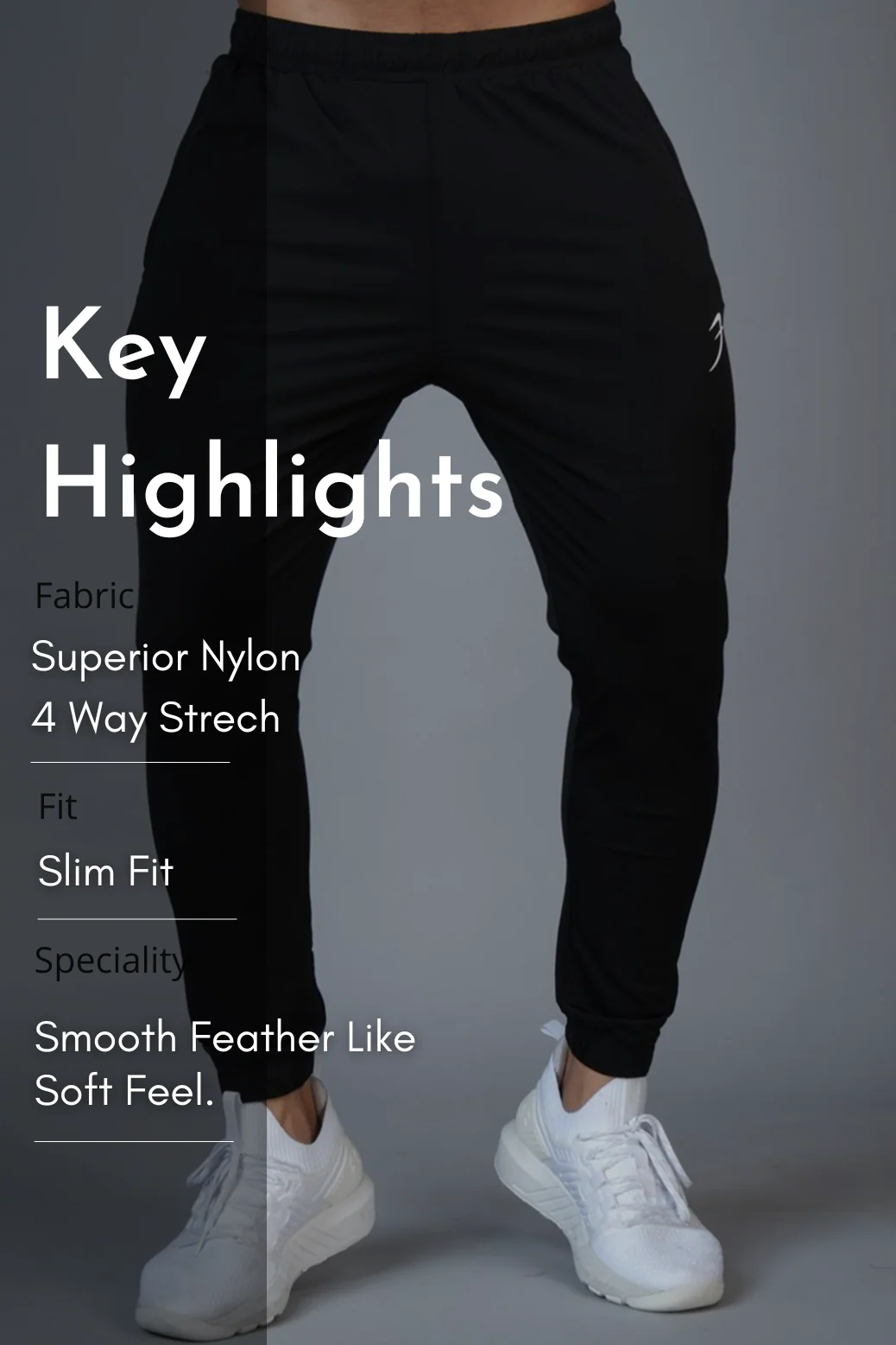 Identity Nylon Joggers Black - Image 6