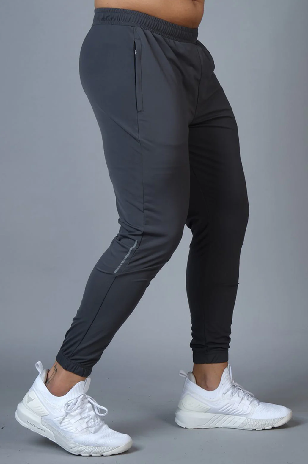 Identity Nylon Joggers Dark Grey - Image 4